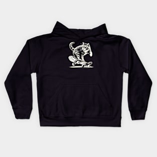 Skater Cat T-Shirt – Feline Skateboarder Urban Tee Kids Hoodie